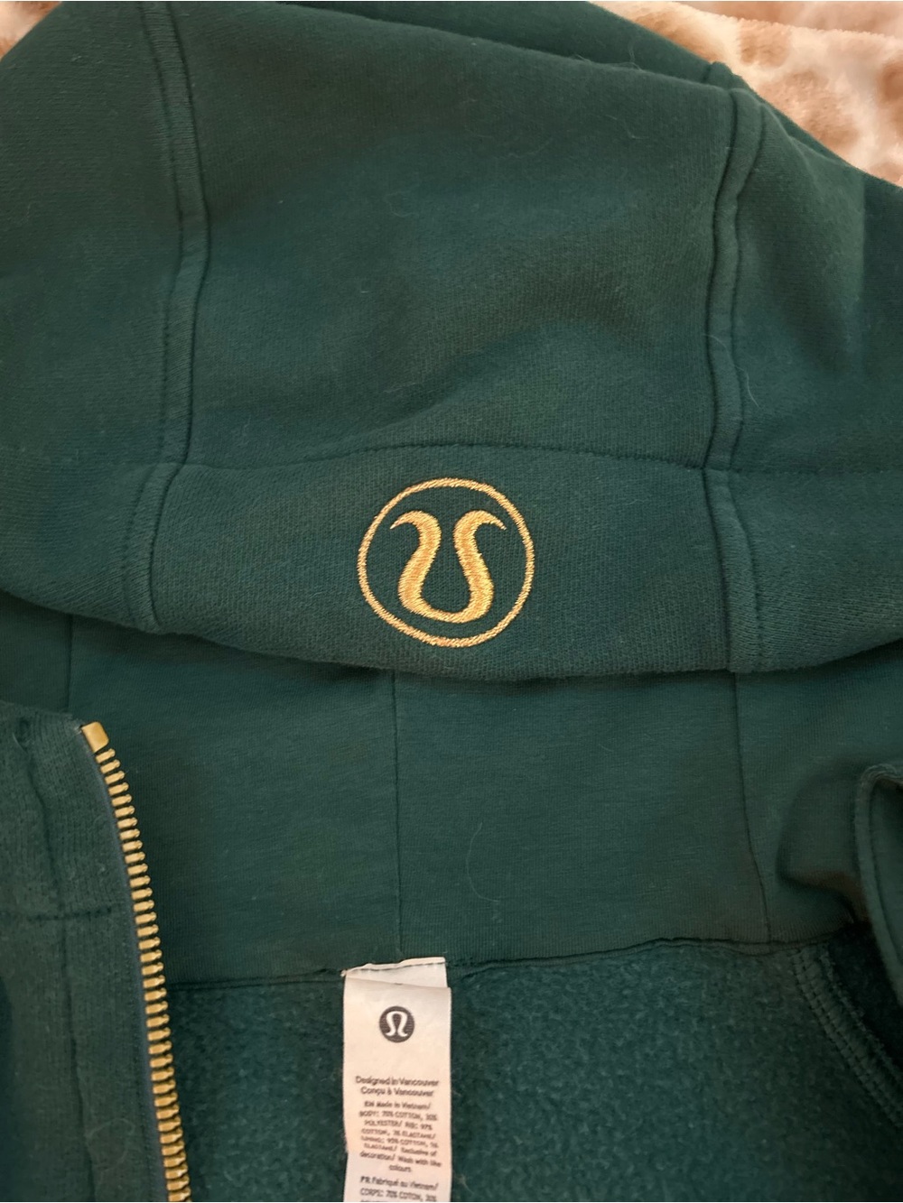 lululemon CROPPED emerald green scuba full zip size 0 - Picture 2 of 5